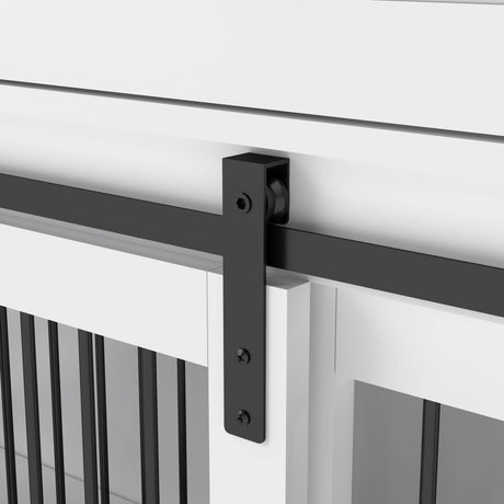 Rustic Large Double Dog Crate Furniture With Drawers - Omega Lifestyles