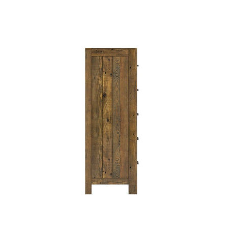 Rustic Solid Wood 5 - Drawer Chest Cabinet - Serenova - Omega Lifestyles