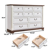 Rustic Walnut 10-Drawer Wooden Storage Dresser - Sleep Galleria