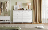 Rustic White Pine Wood 9 - Drawer Bedroom Dresser - Serenova - Omega Lifestyles