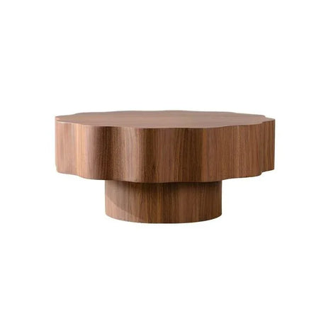 Scalloped Edge Round Walnut MDF Coffee Table - Omega Lifestyles