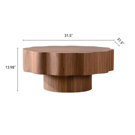 Scalloped Edge Round Walnut MDF Coffee Table - Omega Lifestyles
