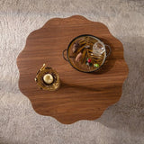 Scalloped Edge Round Walnut MDF Coffee Table - Omega Lifestyles