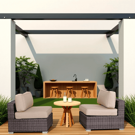 Set of 2 Armless Weather - Resistant Wicker Outdoor Chairs - Serenova - Omega Lifestyles