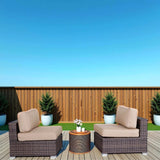 Set of 2 Armless Weather - Resistant Wicker Outdoor Chairs - Serenova - Omega Lifestyles