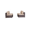 Set of 2 Armless Weather - Resistant Wicker Outdoor Chairs - Serenova - Omega Lifestyles