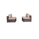 Set of 2 Armless Weather - Resistant Wicker Outdoor Chairs - Serenova - Omega Lifestyles