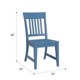 Set of 2 Blue Solid Wood Farmhouse Dining Chairs - Serenova - Omega Lifestyles