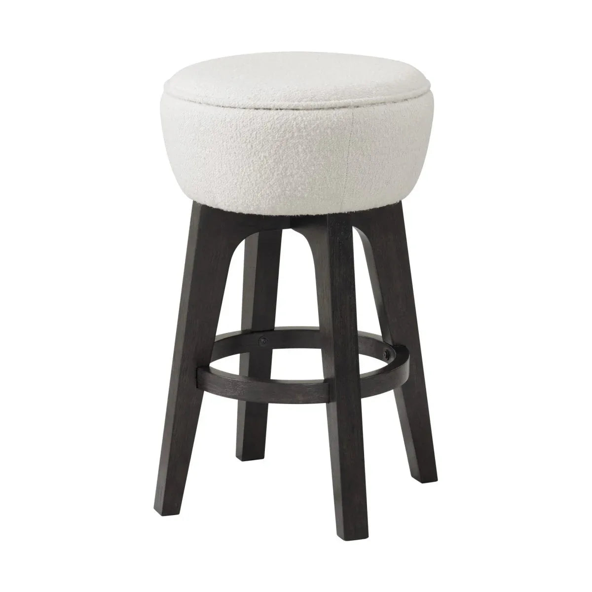 Set of 2 Brown Backless Wood Seat Bar Stools - Omega Lifestyles