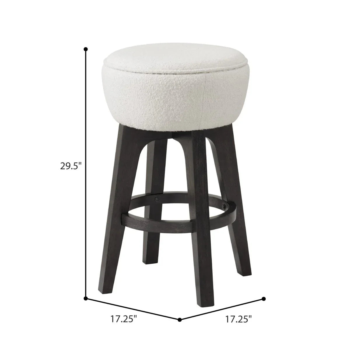 Set of 2 Brown Backless Wood Seat Bar Stools - Omega Lifestyles