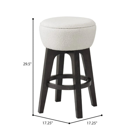Set of 2 Brown Backless Wood Seat Bar Stools - Omega Lifestyles