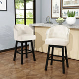Set Of 2 Contemporary 360-Degree Swivel Nailhead Bar Stools - Omega Lifestyles