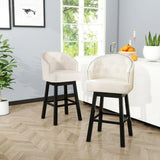 Set Of 2 Contemporary 360-Degree Swivel Nailhead Bar Stools - Omega Lifestyles