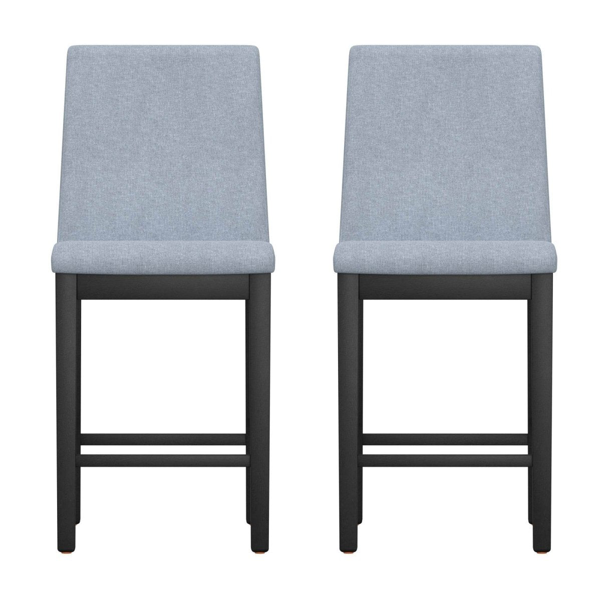 Set of 2 Gray Solid Wood Foam Filled Height Stools - Serenova - Omega Lifestyles