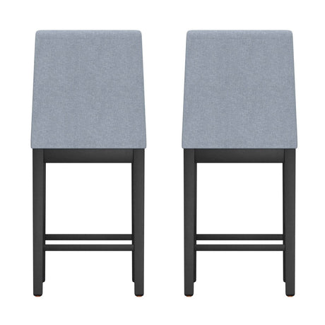 Set of 2 Gray Solid Wood Foam Filled Height Stools - Serenova - Omega Lifestyles