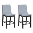 Set of 2 Gray Solid Wood Foam Filled Height Stools - Serenova - Omega Lifestyles