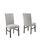 Set Of 2 Light Gray Fabric Parsons Dining Chairs - Omega Lifestyles