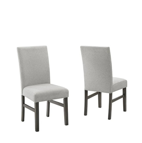 Set Of 2 Light Gray Fabric Parsons Dining Chairs - Omega Lifestyles