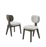 Set of 2 Light Gray Fabric Upholstered Dining Chairs - Omega Lifestyles