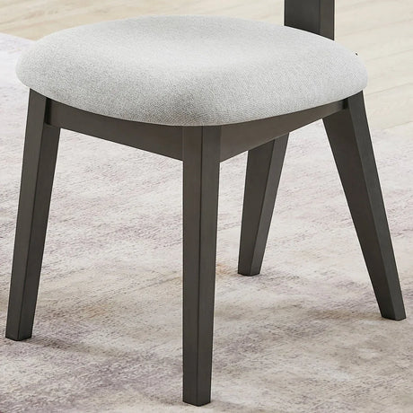 Set of 2 Light Gray Fabric Upholstered Dining Chairs - Omega Lifestyles