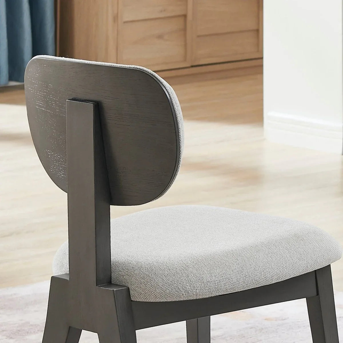 Set of 2 Light Gray Fabric Upholstered Dining Chairs - Omega Lifestyles