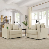 Set Of 2 Medium-Soft Corduroy Accent Chairs With Storage - Omega Lifestyles
