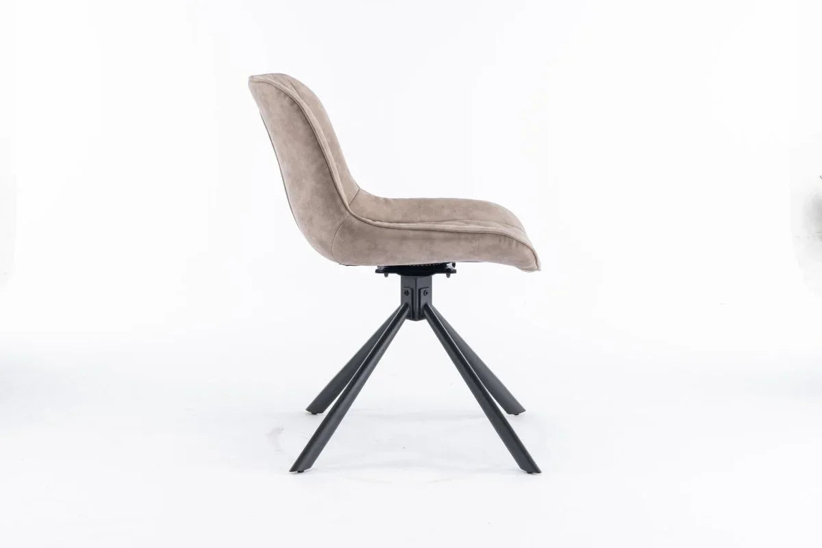 Set of 2 Mid-Century Modern Tufted Swivel Dining Chairs - Omega Lifestyles