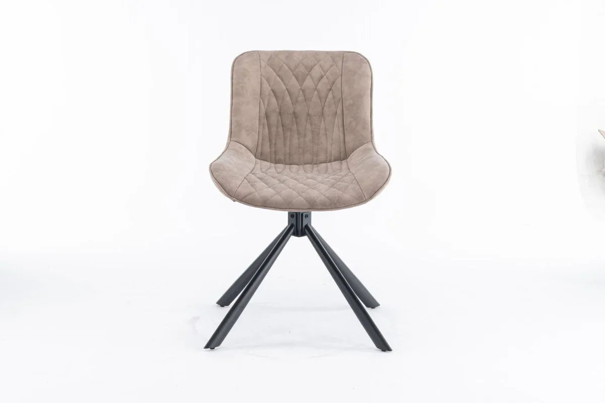Set of 2 Mid-Century Modern Tufted Swivel Dining Chairs - Omega Lifestyles