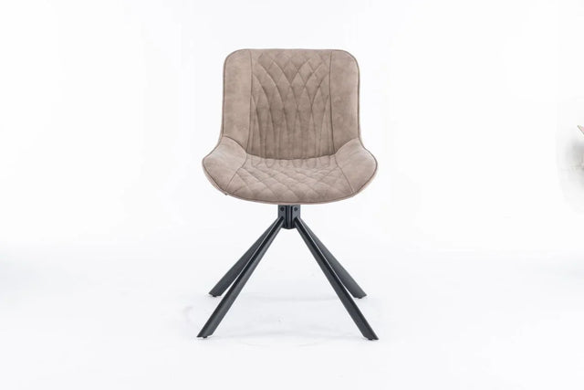 Set of 2 Mid-Century Modern Tufted Swivel Dining Chairs - Omega Lifestyles