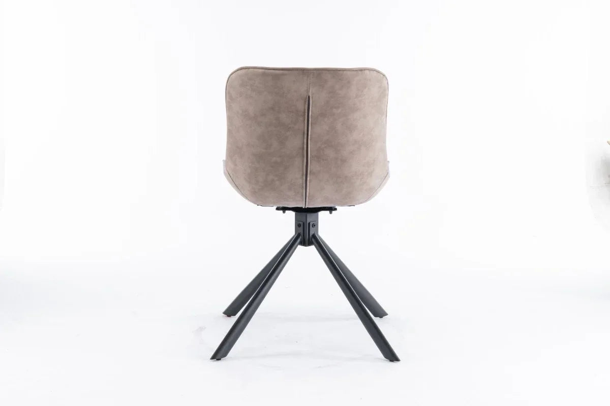 Set of 2 Mid-Century Modern Tufted Swivel Dining Chairs - Omega Lifestyles