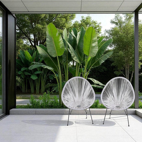 Set Of 2 Modern Acapulco Outdoor Lounge Steel Chairs - Serenova - Omega Lifestyles