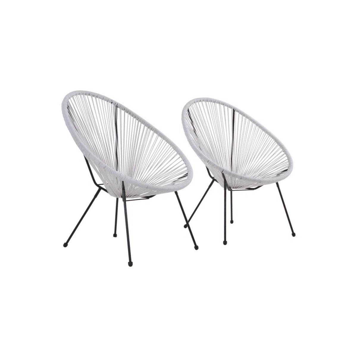 Set Of 2 Modern Acapulco Outdoor Lounge Steel Chairs - Serenova - Omega Lifestyles