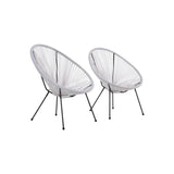 Set Of 2 Modern Acapulco Outdoor Lounge Steel Chairs - Serenova - Omega Lifestyles
