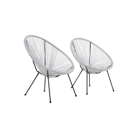 Set Of 2 Modern Acapulco Outdoor Lounge Steel Chairs - Serenova - Omega Lifestyles