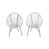 Set Of 2 Modern Acapulco Outdoor Lounge Steel Chairs - Serenova - Omega Lifestyles