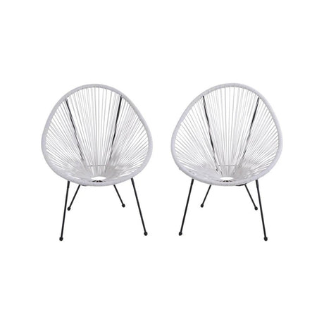 Set Of 2 Modern Acapulco Outdoor Lounge Steel Chairs - Serenova - Omega Lifestyles