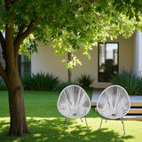 Set Of 2 Modern Acapulco Outdoor Lounge Steel Chairs - Serenova - Omega Lifestyles