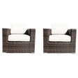 Set Of 2 Modern All - Weather Outdoor Wicker Chairs With Cushions - Serenova - Omega Lifestyles