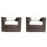Set Of 2 Modern All - Weather Outdoor Wicker Chairs With Cushions - Serenova - Omega Lifestyles
