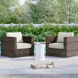 Set Of 2 Modern All - Weather Outdoor Wicker Chairs With Cushions - Serenova - Omega Lifestyles