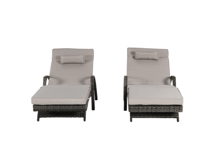 Set of 2 Outdoor Weather Resistant Wicker Reclining Chairs - Omega Lifestyles