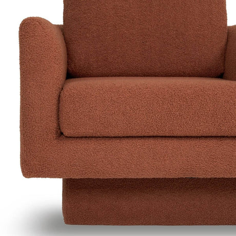Set of 2 Teddy Sherpa Boucle Swivel Accent Chairs - Omega Lifestyles