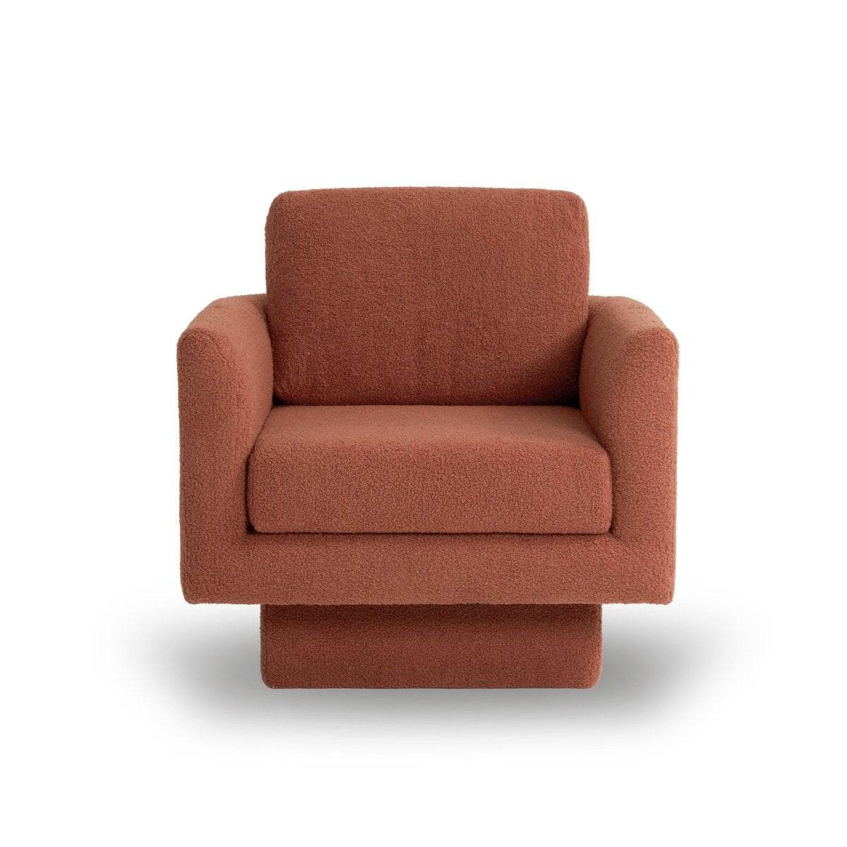 Set of 2 Teddy Sherpa Boucle Swivel Accent Chairs - Omega Lifestyles