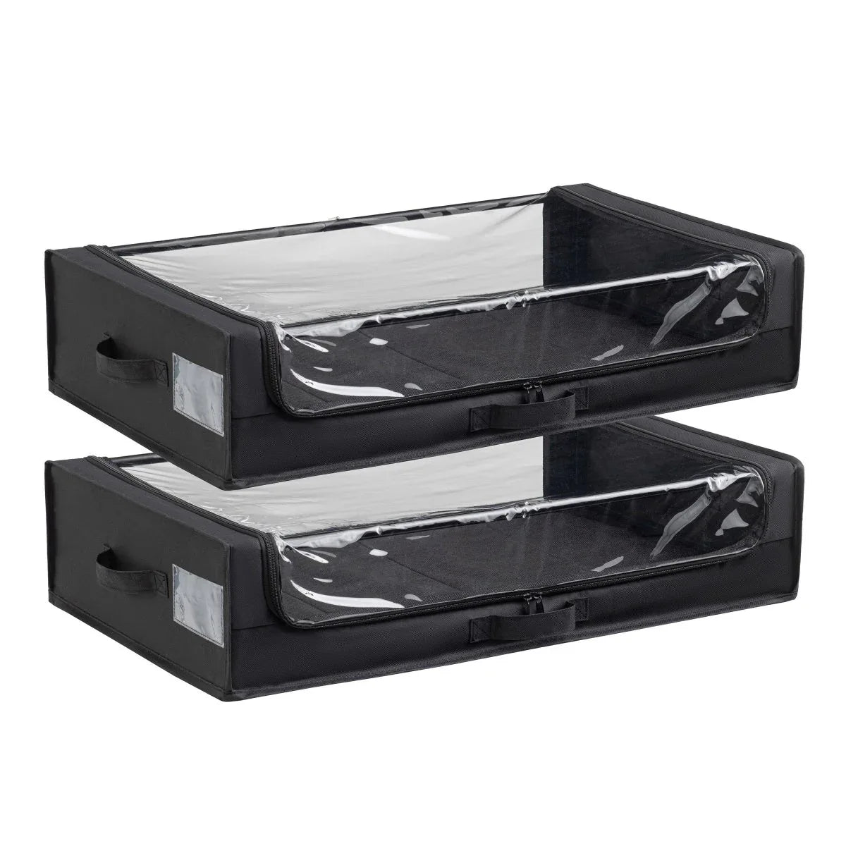 Set of 2 Under-Bed Rolling Storage Containers With Transparent Cover - Omega Lifestyles