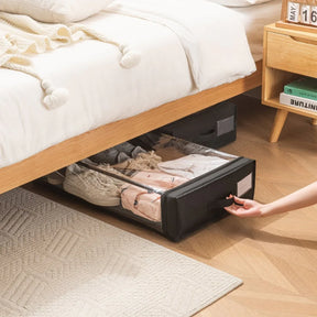 Set of 2 Under-Bed Rolling Storage Containers With Transparent Cover - Omega Lifestyles