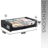 Set of 2 Under-Bed Rolling Storage Containers With Transparent Cover - Omega Lifestyles