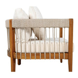 Set Of 3 Acacia Wood Outdoor Club Chairs With Cushions - Sleep Galleria