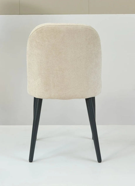 Set of 4 Beige Suede Fabric Armless Dining Chairs - Omega Lifestyles