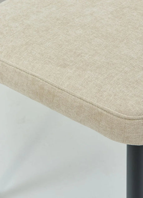 Set of 4 Beige Suede Fabric Armless Dining Chairs - Omega Lifestyles