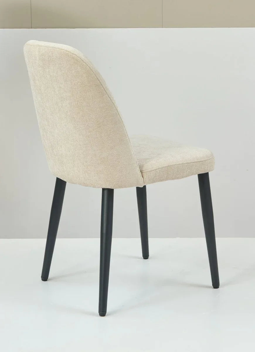 Set of 4 Beige Suede Fabric Armless Dining Chairs - Omega Lifestyles